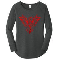 Phoenix Rising Fire Bird Reborn Ashes Rejuvenation Women's Perfect Tri Tunic Long Sleeve Shirt