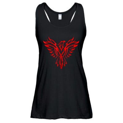 Phoenix Rising Fire Bird Reborn Ashes Rejuvenation Ladies Essential Flowy Tank