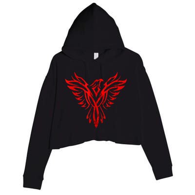 Phoenix Rising Fire Bird Reborn Ashes Rejuvenation Crop Fleece Hoodie