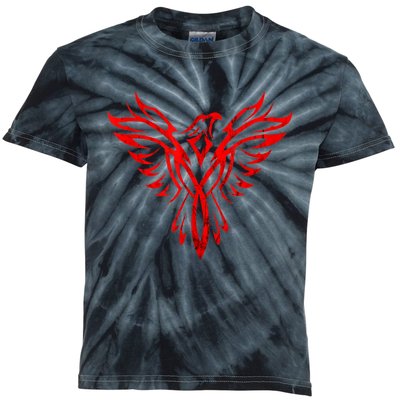 Phoenix Rising Fire Bird Reborn Ashes Rejuvenation Kids Tie-Dye T-Shirt