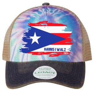 Puerto Ricans For Kamala Harris 2024 Legacy Tie Dye Trucker Hat