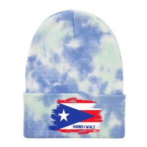 Puerto Ricans For Kamala Harris 2024 Tie Dye 12in Knit Beanie