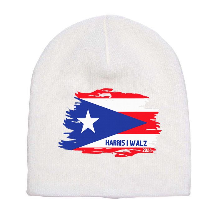 Puerto Ricans For Kamala Harris 2024 Short Acrylic Beanie