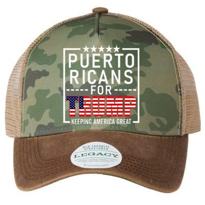 Puerto Ricans For Trump Conservative Gift 2024 Re Election Legacy Tie Dye Trucker Hat