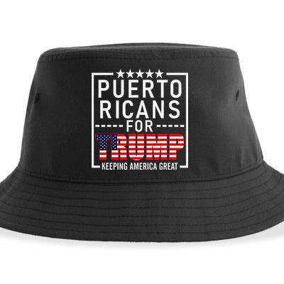 Puerto Ricans For Trump Conservative Gift 2024 Re Election Sustainable Bucket Hat