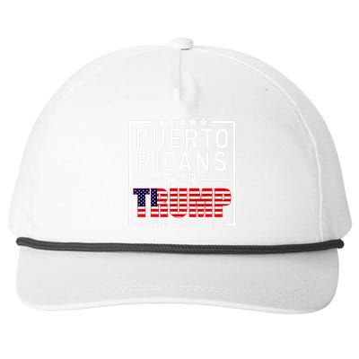 Puerto Ricans For Trump Conservative Gift 2024 Re Election Snapback Five-Panel Rope Hat