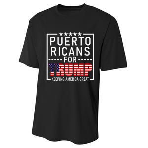 Puerto Ricans For Trump Conservative Gift 2024 Re Election Performance Sprint T-Shirt