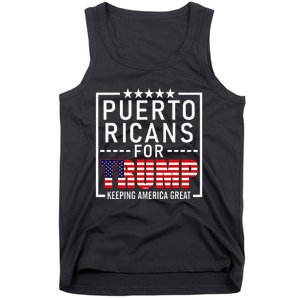 Puerto Ricans For Trump Conservative Gift 2024 Re Election Tank Top