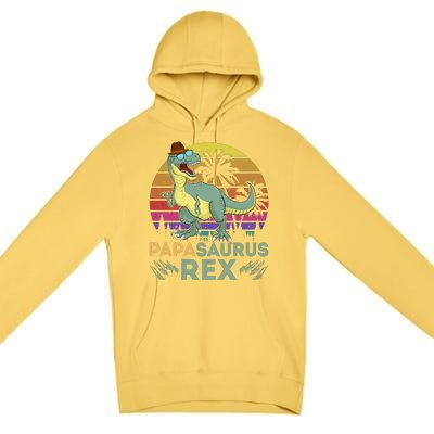 Papasaurus Rex Funny Dad T Premium Pullover Hoodie