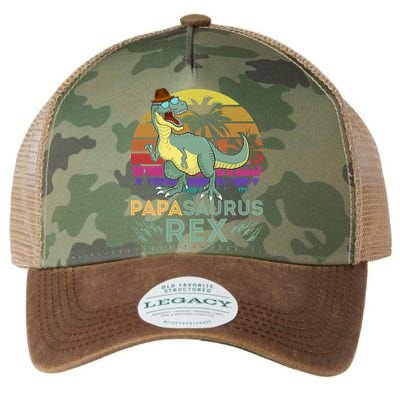 Papasaurus Rex Funny Dad T Legacy Tie Dye Trucker Hat
