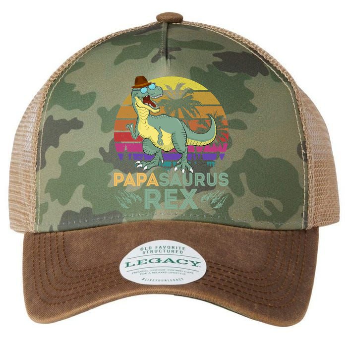 Papasaurus Rex Funny Dad T Legacy Tie Dye Trucker Hat