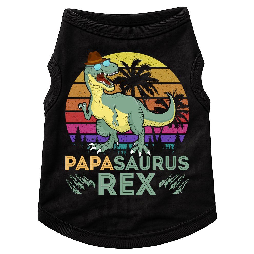 Papasaurus Rex Funny Dad T Doggie Tank