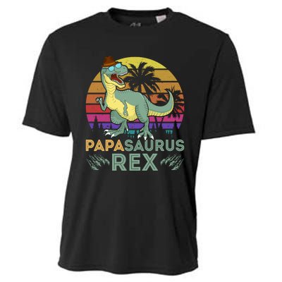 Papasaurus Rex Funny Dad T Cooling Performance Crew T-Shirt