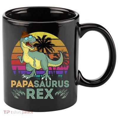 Papasaurus Rex Funny Dad T 11oz C Handle Ceramic Mug