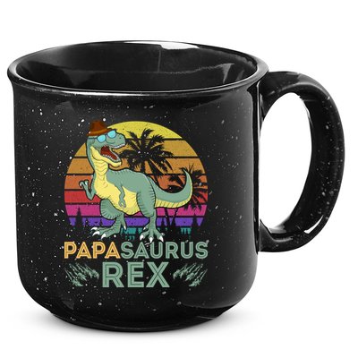 Papasaurus Rex Funny Dad T 15oz Campfire Ceramic Mug