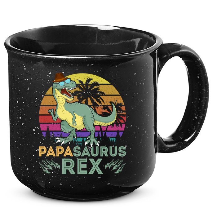 Papasaurus Rex Funny Dad T 15oz Campfire Ceramic Mug