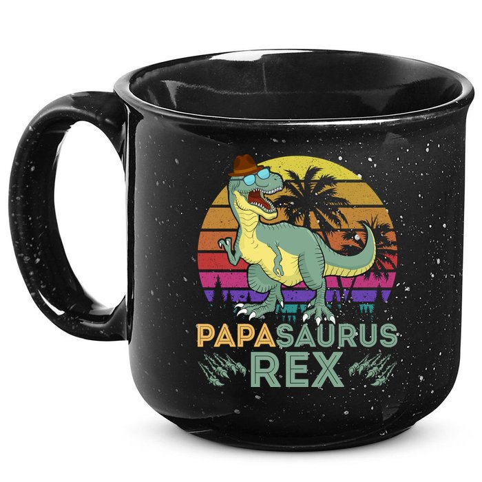 Papasaurus Rex Funny Dad T 15oz Campfire Ceramic Mug