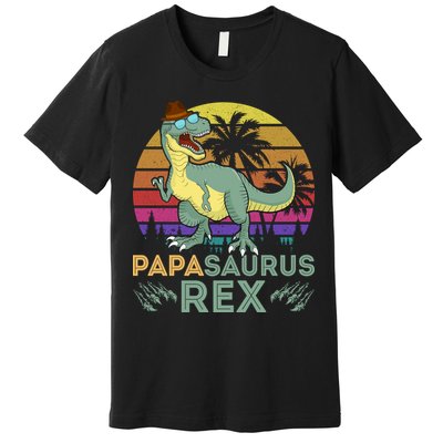 Papasaurus Rex Funny Dad T Premium T-Shirt