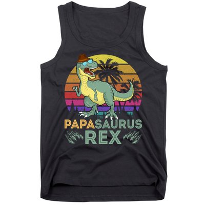 Papasaurus Rex Funny Dad T Tank Top