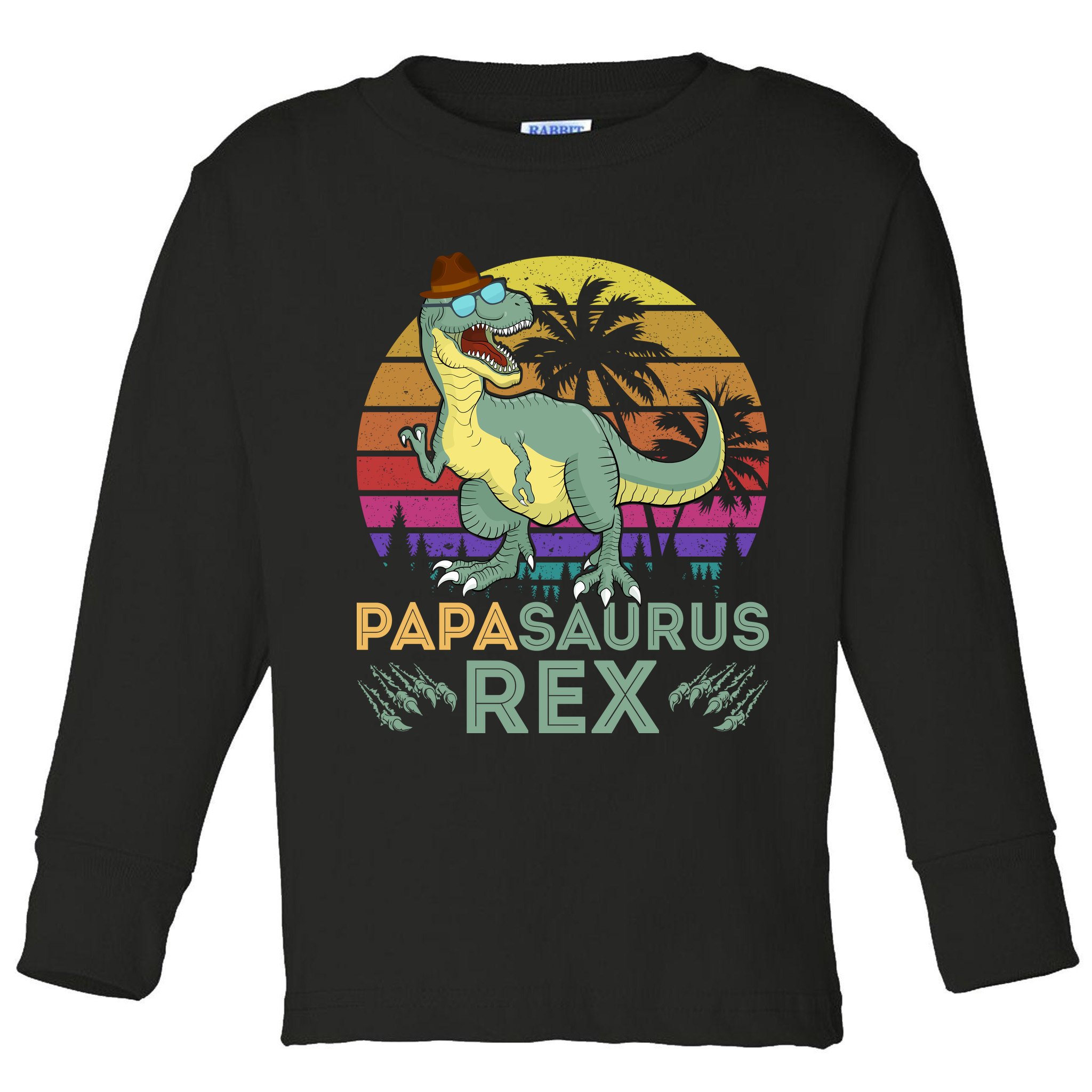 Papasaurus Rex Funny Dad T Toddler Long Sleeve Shirt