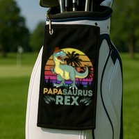 Papasaurus Rex Funny Dad T Golf Towel