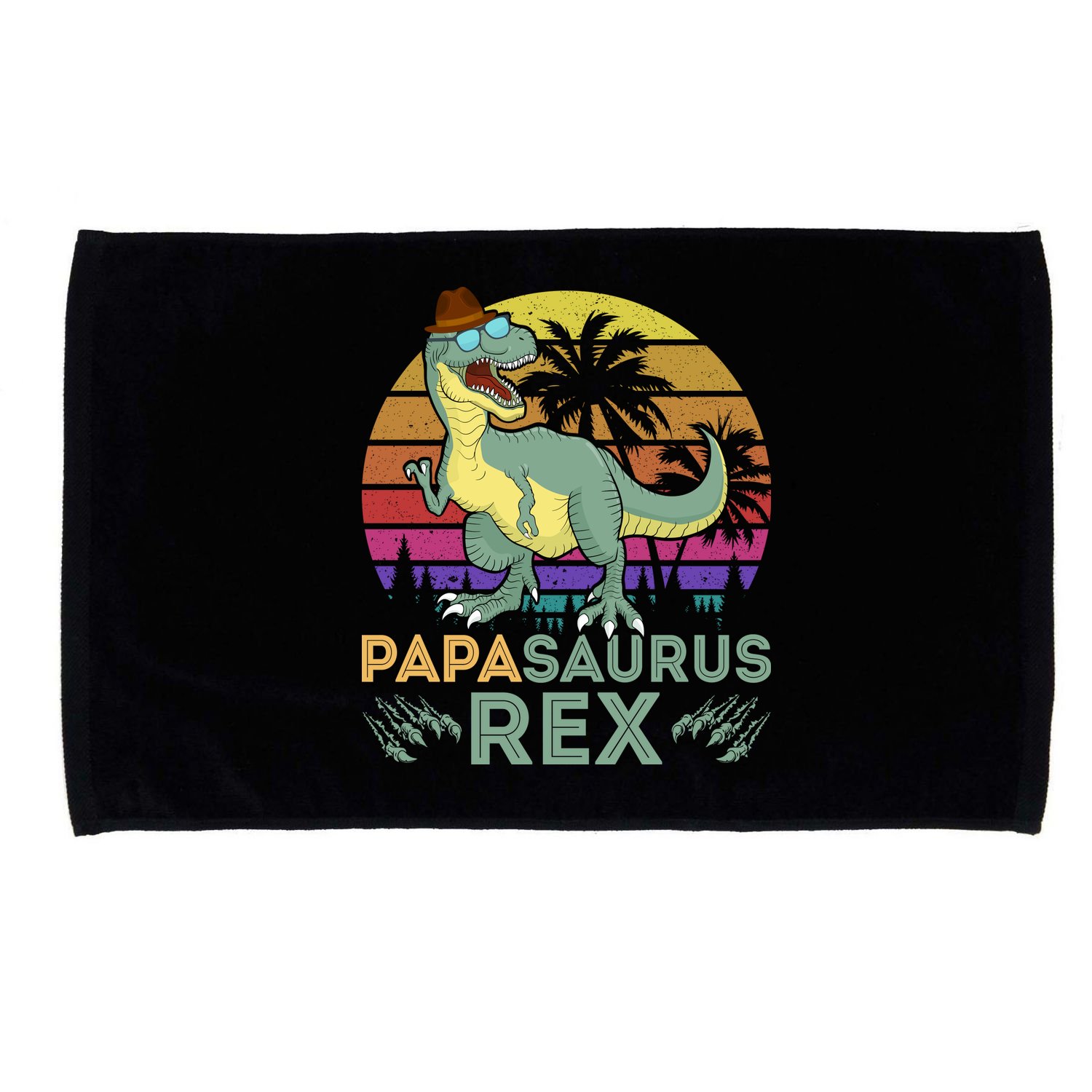 Papasaurus Rex Funny Dad T Microfiber Hand Towel