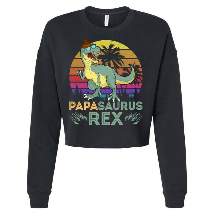 Papasaurus Rex Funny Dad T Cropped Pullover Crew