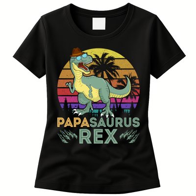 Papasaurus Rex Funny Dad T Womens T-Shirt