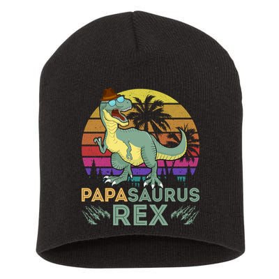Papasaurus Rex Funny Dad T Short Acrylic Beanie