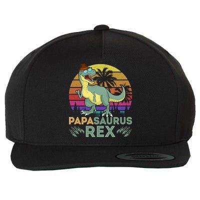 Papasaurus Rex Funny Dad T Wool Snapback Cap