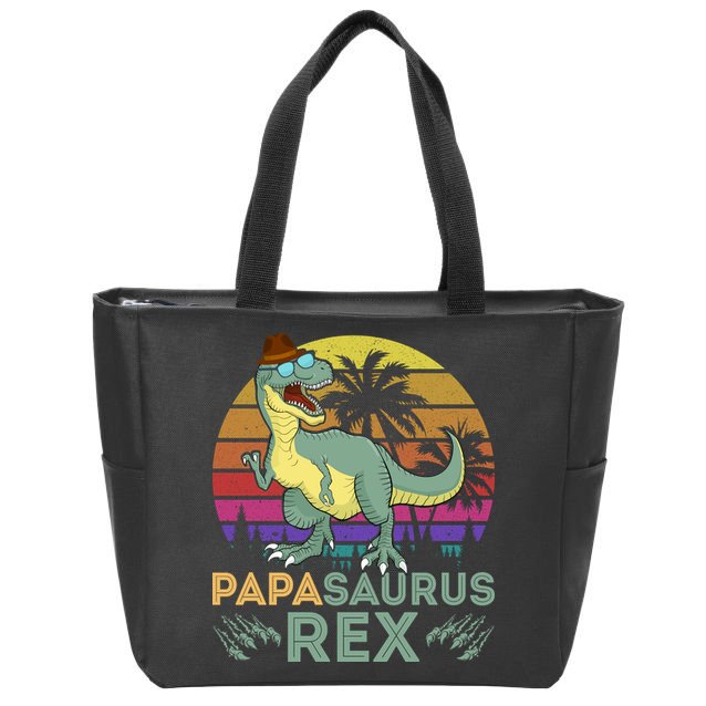Papasaurus Rex Funny Dad T Zip Tote Bag