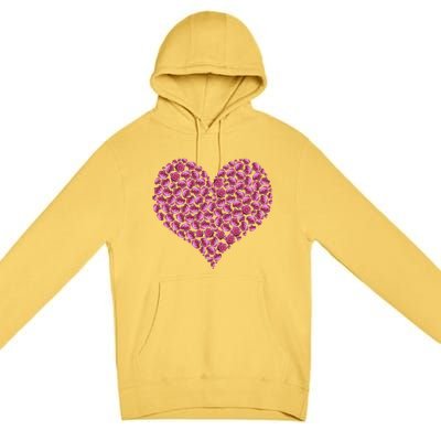 Pink Rose Flower Heargreat Gift Roses Lovers Valentines Day Cute Gift Premium Pullover Hoodie