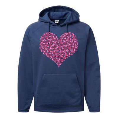 Pink Rose Flower Heargreat Gift Roses Lovers Valentines Day Cute Gift Performance Fleece Hoodie