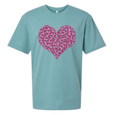 Pink Rose Flower Heargreat Gift Roses Lovers Valentines Day Cute Gift Sueded Cloud Jersey T-Shirt