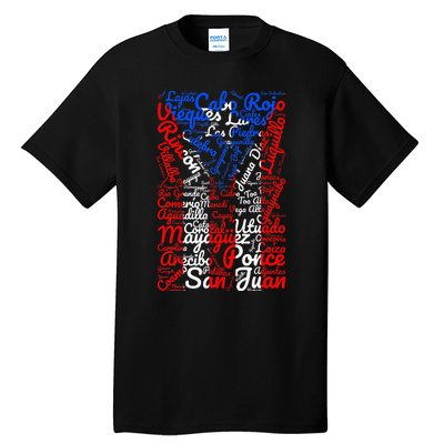 Puerto Rican Flag Towns And Cities Of Puerto Rico Tall T-Shirt