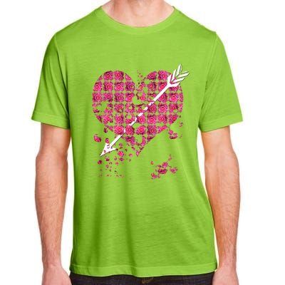 Pink Rose Flower Heart And Arrow Gift Roses Lovers Valentines Day Gift Adult ChromaSoft Performance T-Shirt