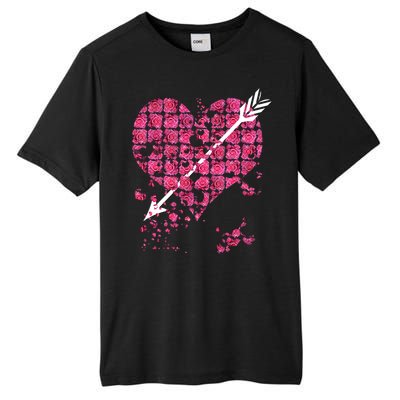 Pink Rose Flower Heart And Arrow Gift Roses Lovers Valentines Day Gift Tall Fusion ChromaSoft Performance T-Shirt