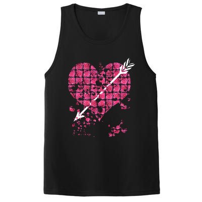 Pink Rose Flower Heart And Arrow Gift Roses Lovers Valentines Day Gift PosiCharge Competitor Tank