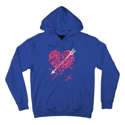 Pink Rose Flower Heart And Arrow Gift Roses Lovers Valentines Day Gift Tall Hoodie