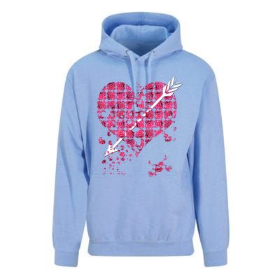 Pink Rose Flower Heart And Arrow Gift Roses Lovers Valentines Day Gift Unisex Surf Hoodie