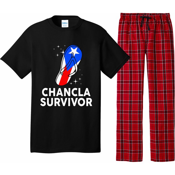 Puerto Rican Flag La Chancla Survivor Rico Hispanic Heritage Pajama Set