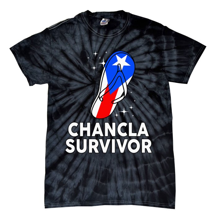 Puerto Rican Flag La Chancla Survivor Rico Hispanic Heritage Tie-Dye T-Shirt