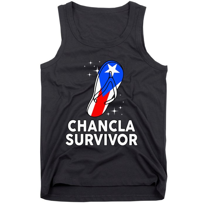 Puerto Rican Flag La Chancla Survivor Rico Hispanic Heritage Tank Top