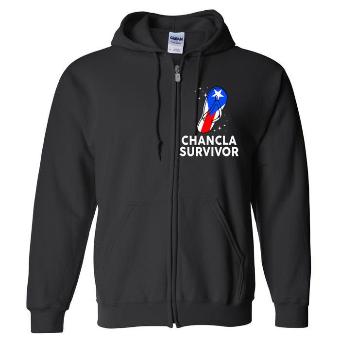 Puerto Rican Flag La Chancla Survivor Rico Hispanic Heritage Full Zip Hoodie