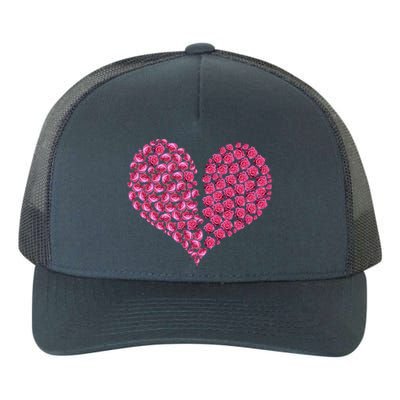 Pink Rose Flowers Broken Heart Roses Lovers Valentines Day Gift Yupoong Adult 5-Panel Trucker Hat