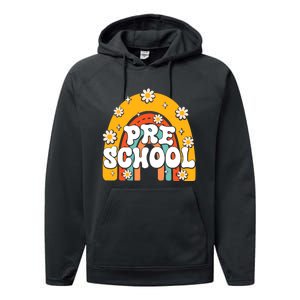 Preschool Rainbow First Day Back To School Teacher Performance Fleece Hoodie