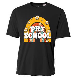 Preschool Rainbow First Day Back To School Teacher Cooling Performance Crew T-Shirt