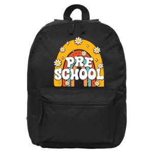 Preschool Rainbow First Day Back To School Teacher 16 in Basic Backpack