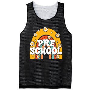 Preschool Rainbow First Day Back To School Teacher Mesh Reversible Basketball Jersey Tank