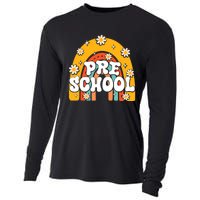 Preschool Rainbow First Day Back To School Teacher Cooling Performance Long Sleeve Crew